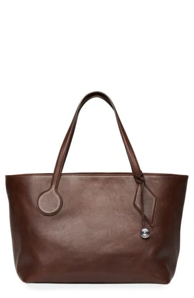 Liffner Sprout Large Leather Tote In Brown