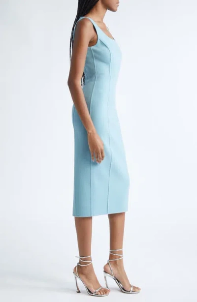 Michael Kors Double Faced Stretch Wool Crepe Scoopneck Sheath Dress In Blue