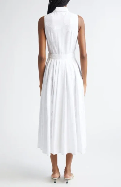 Michael Kors Collection Sleeveless Cotton Jacquard Shirtdress In White