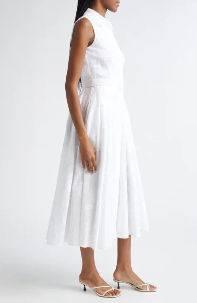 Michael Kors Collection Sleeveless Cotton Jacquard Shirtdress In White