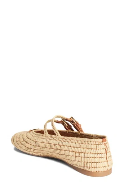 Prada Raffia Mary Jane Flat In Multi
