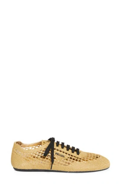 Prada Crochet Sneaker In Neutral