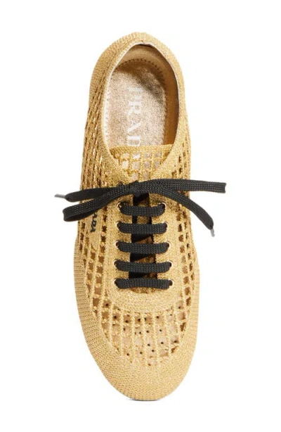 Prada Crochet Sneaker In Neutral