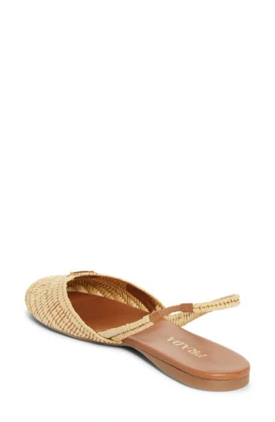 Prada Raffia Slingback Flat In Neutral