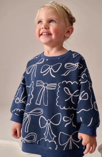 Next Print Sweatshirt & Flare Leggings Set In Blue