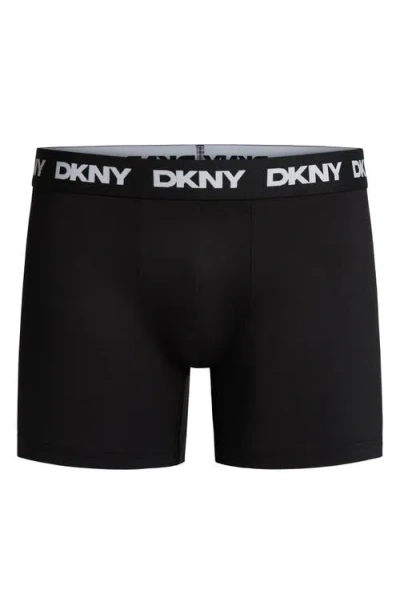 Dkny 3-pack Ultralight Microfiber Mesh Trunks In Black
