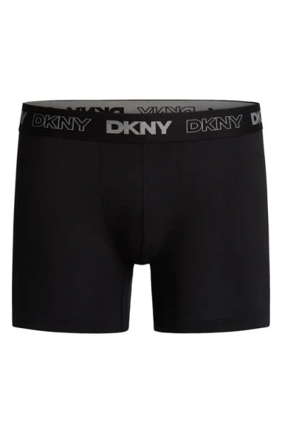 Dkny 3-pack Eco Active Boxer Briefs In Black