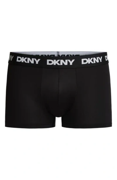 Dkny 3-pack Ultralight Microfiber Mesh Trunks In Black