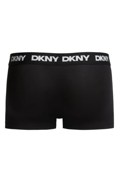Dkny 3-pack Ultralight Microfiber Mesh Trunks In Black