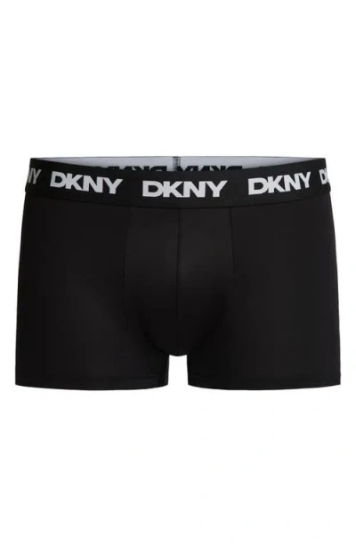 Dkny 3-pack Ultralight Microfiber Mesh Trunks In Black