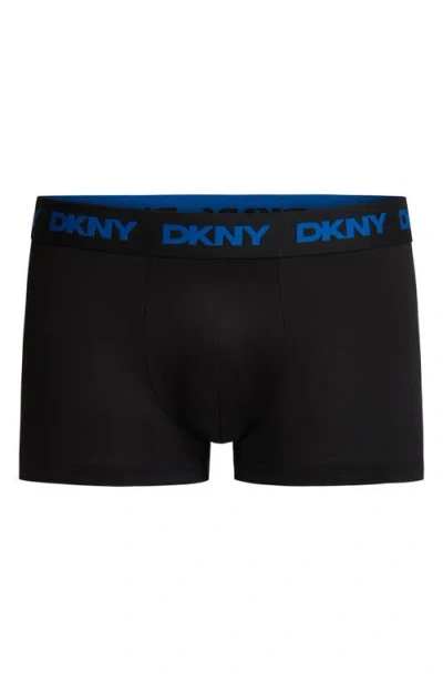 Dkny 3-pack Ultralight Microfiber Mesh Trunks In Black
