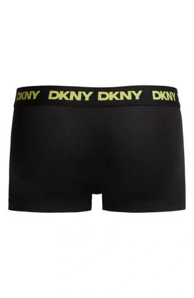 Dkny 3-pack Ultralight Microfiber Mesh Trunks In Black