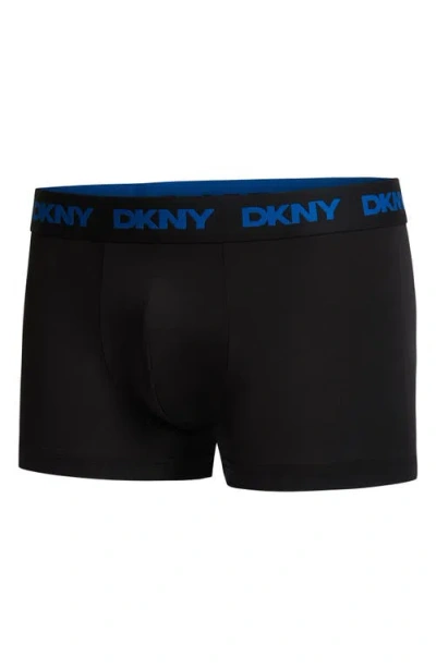Dkny 3-pack Ultralight Microfiber Mesh Trunks In Black