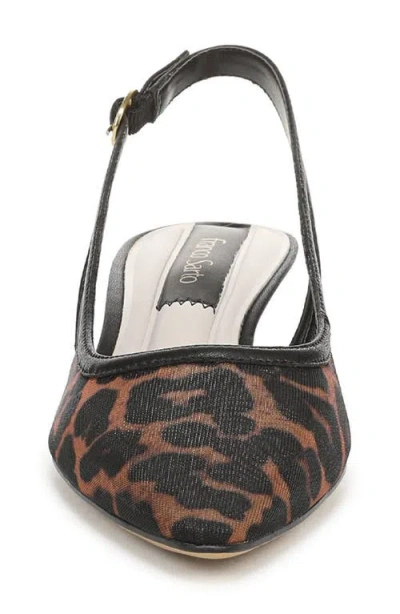 Franco Sarto Pura Slingback Pointed Toe Kitten Heel Pump In Animal Print