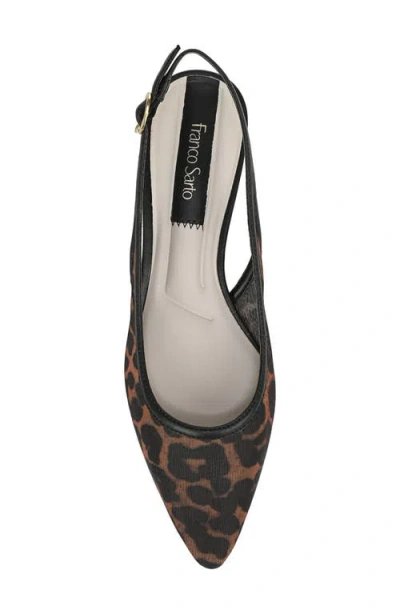 Franco Sarto Pura Slingback Pointed Toe Kitten Heel Pump In Animal Print