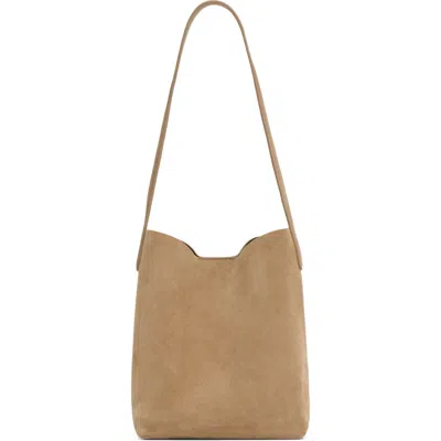 Mansur Gavriel Small Everyday Cabas Suede Hobo Bag In White