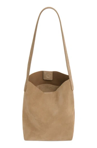 Mansur Gavriel Small Everyday Cabas Suede Hobo Bag In White
