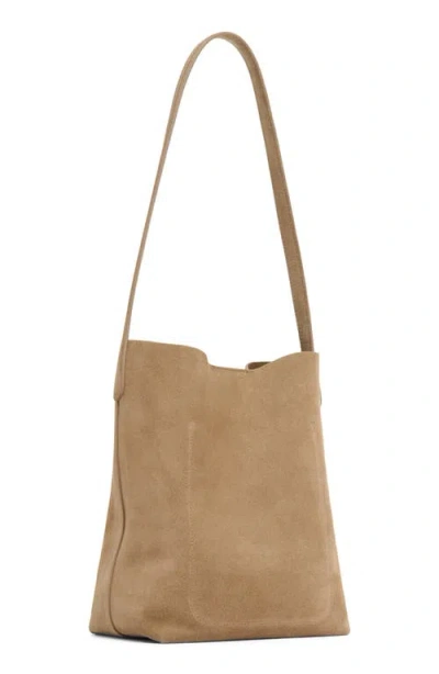 Mansur Gavriel Small Everyday Cabas Suede Hobo Bag In White