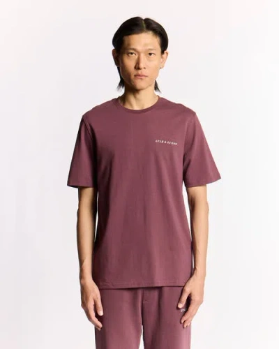 Lyle & Scott Script Long Sleeve T-shirt In Purple