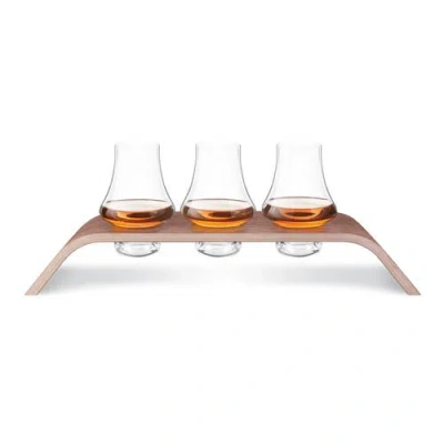 Final Touch 4 Piece Whiskey Flight Tasting Set In Transparent