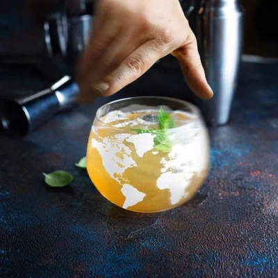 Final Touch Revolve Globe Glass In Transparent