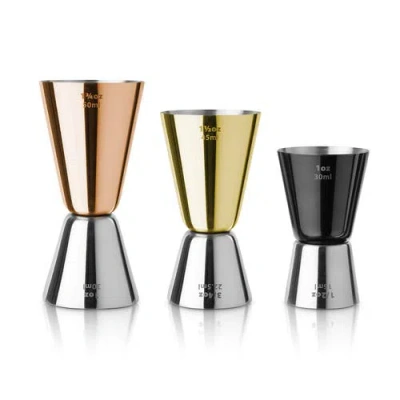 Final Touch Mixed Metal Jigger Set In Multi