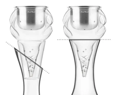 Final Touch Conundrum Stainless Steel Aerator For Wine Decanters In Transparent