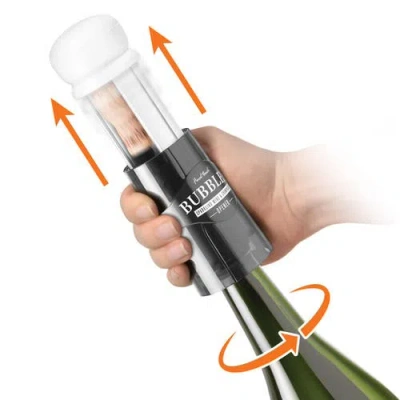 Final Touch Bubbles Sparkling, Champagne, Bubbly Glass Set With Opener In Transparent