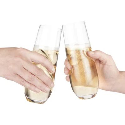 Final Touch Bubbles Sparkling Wine / Champagne Stemless Glasses In Transparent
