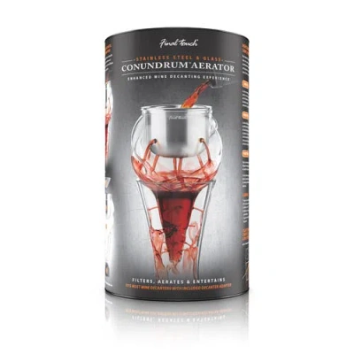 Final Touch Conundrum Stainless Steel Aerator For Wine Decanters In Transparent