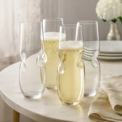 Final Touch Bubbles Sparkling Wine / Champagne Stemless Glasses In Transparent
