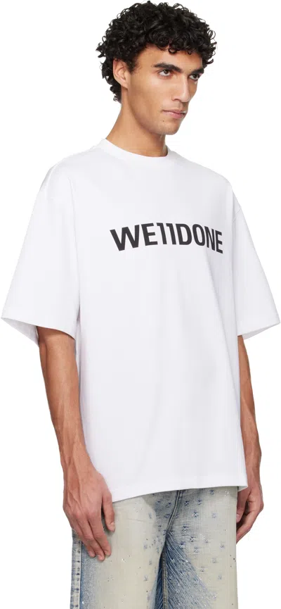 We11 Done White Large Basic Logo T-shirt In White