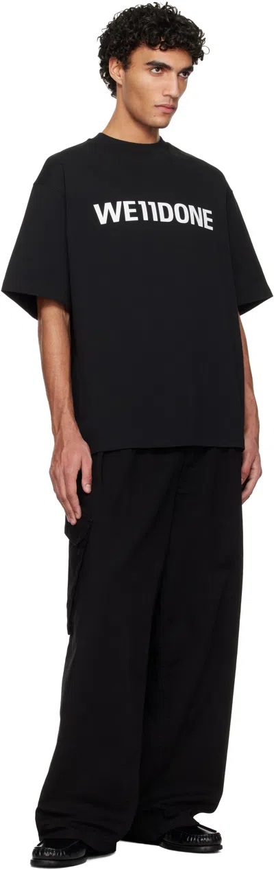 We11 Done Black Large Basic Logo T-shirt In Black