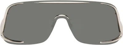 Loewe Signature D-frame Silver-tone Sunglasses In Gray