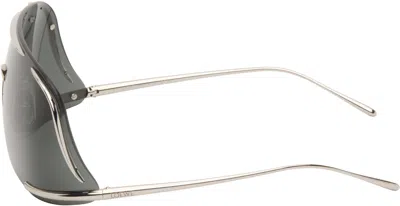 Loewe Signature D-frame Silver-tone Sunglasses In Gray