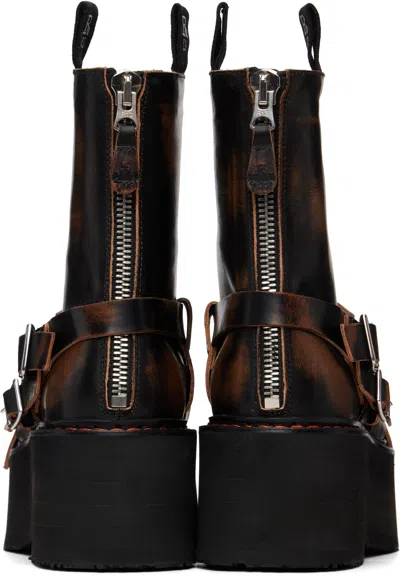 R13 Black Strapped Double Stack Boots
