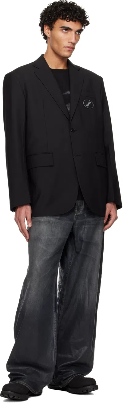 We11 Done We11done Black Oversized Logo Blazer In Black