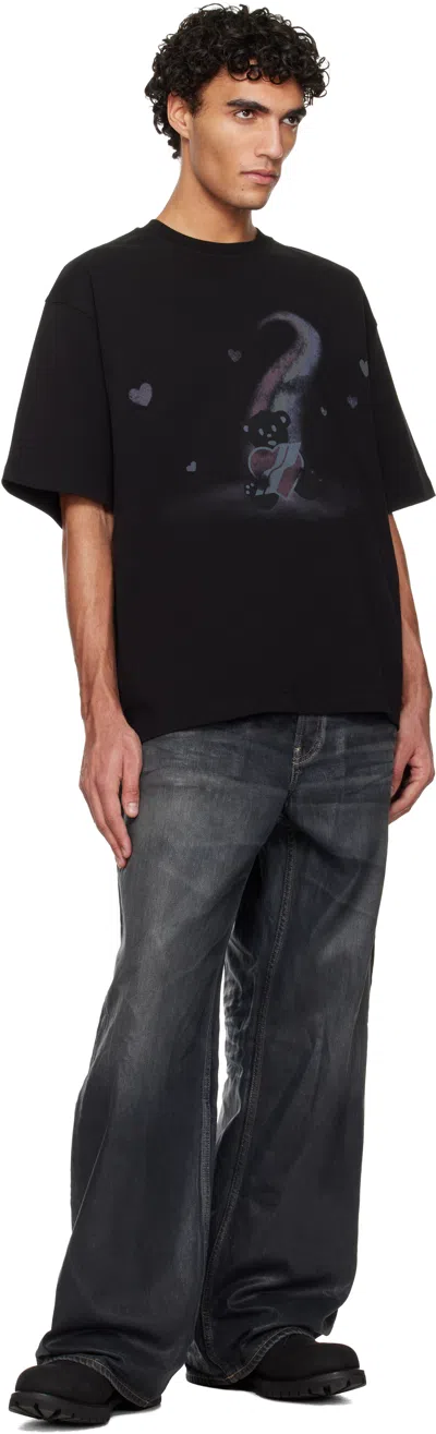 We11 Done Black Teddy Bear Print T-shirt In Black