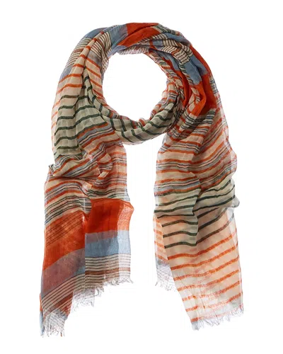 Blue Pacific Starburst Stripe Scarf In Multi