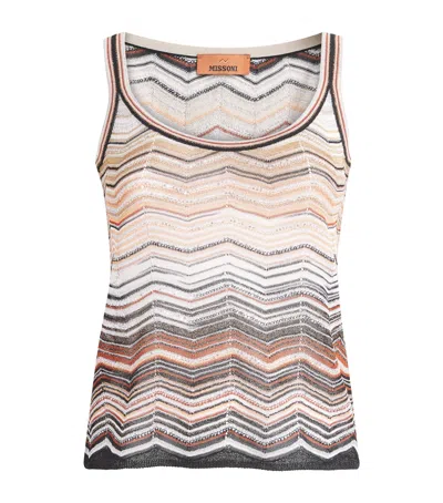 Missoni Women Multicolor Chevron Lam Tank Top, Xxl Luxury Tops For Women Darveys