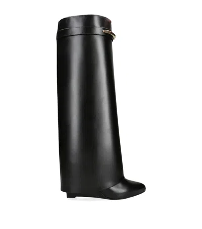 Givenchy Shark 95 Leather Knee-high Boots In Black