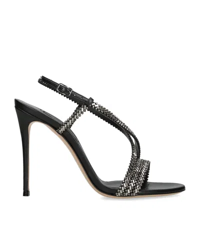 Casadei High Heel Sandals Embellished Straps Open Toe In Black