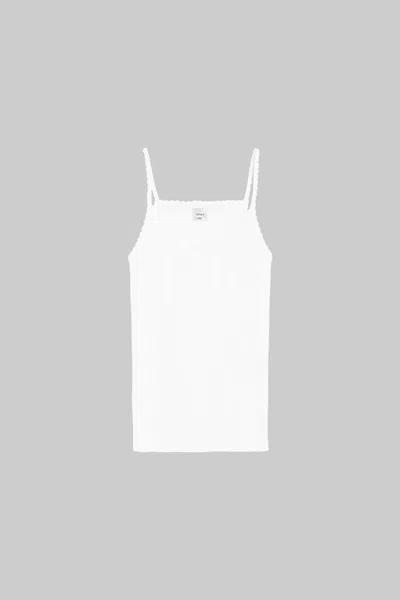 Leset Pointelle-knit Cotton Tank Top In White