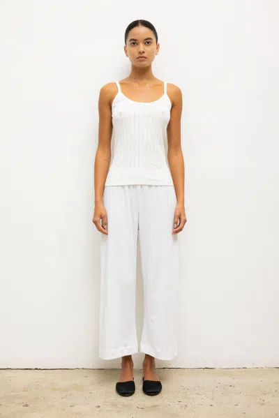 Leset Pointelle-knit Cotton Tank Top In White