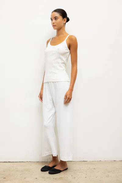 Leset Pointelle-knit Cotton Tank Top In White