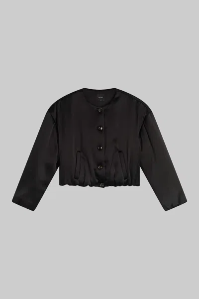 Leset Barb Bomber Jacket In Black