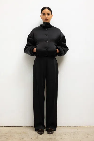 Leset Barb Bomber Jacket In Black