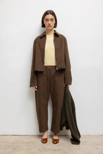 Leset Chloe Cotton Canvas Jacket In Brown