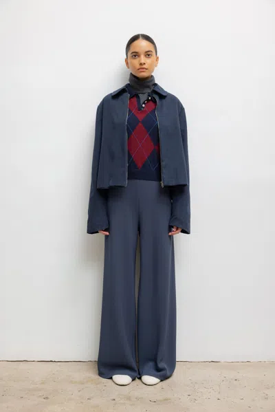 Leset Chloe Zip Jacket In Blue