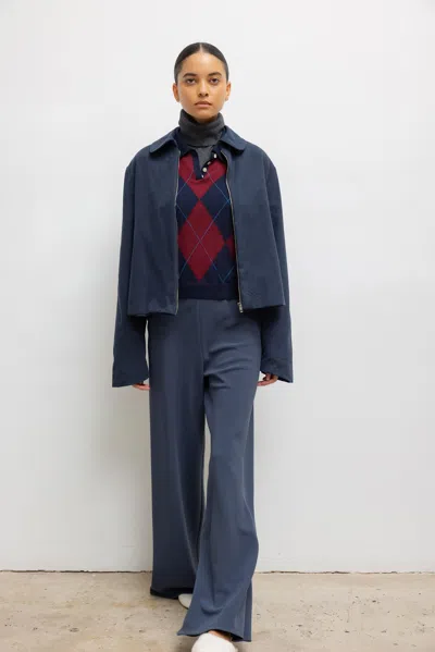 Leset Chloe Zip Jacket In Blue